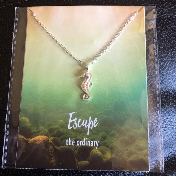 🌊 Enchanted Lil Seahorse Necklace- silver tone - Picture 3 of 4